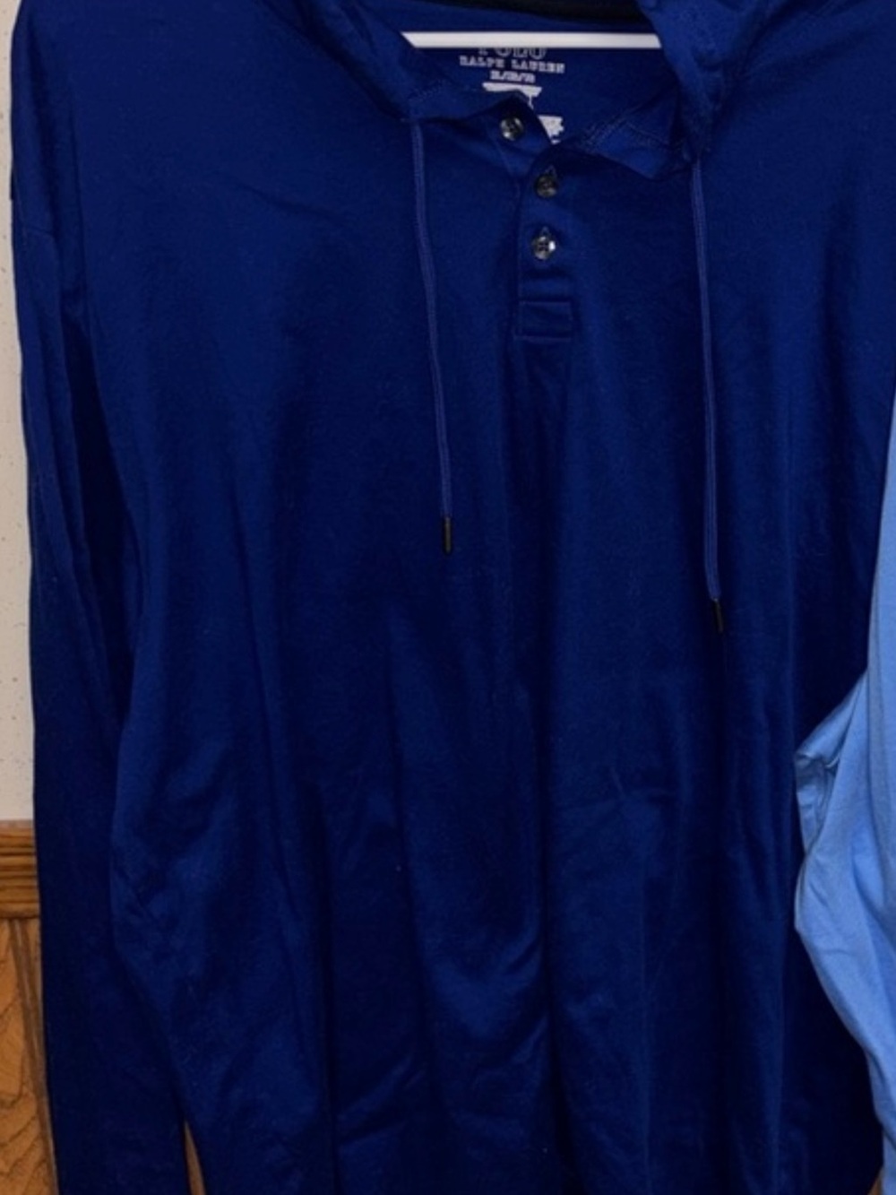 Ralph Lauren Royal Blue Hooded Long-Sleeve Polo